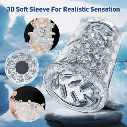 Automatic Male Masturbator Penis Pump with 10 Push and Rotate Electric Pocket Pussy Men Adult Sex Toy