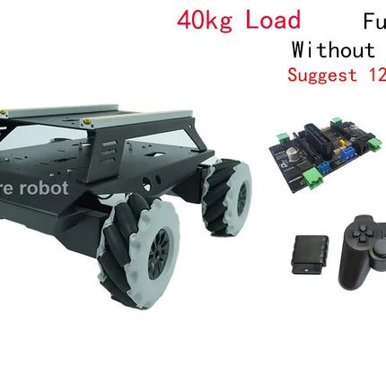 40-60Kg Load RC Tank Heavy Duty Mecanum Wheel Omnidirectional Robot 12V/24V Motor Metal Chassis for Research Programmable Robot