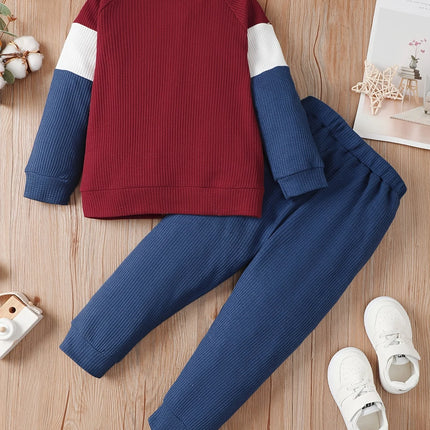Winter Newborn Infant Baby Boy Long Sleeve Knitted    Soft  Waffle  Letter Casual Fashion Baby Clothing
