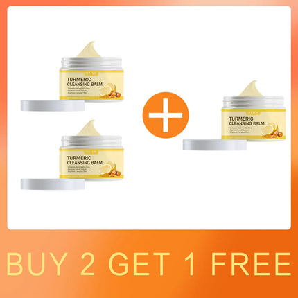 EELHOE Turmeric Cleansing Balm Makeup Remover Moisturizing Facial Pore Cleaning the Skin Refreshing Lemon Makeup Remover Balm