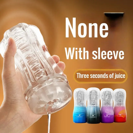 Male Masturbator Cup  Pussy Transparent Vagina Adult Goods Endurance Exercise Vacuum Pocket Sex Toy for Men Adult Suppli Pussy