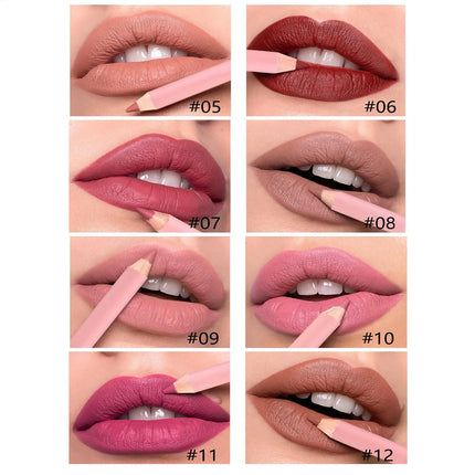 12pcs Lip Liner Pencil Set Long Lasting Matte Natural Creamy Cosmetics Lip Liner Kit Luxury Matte Lip Liner Lip Contour Lipstick