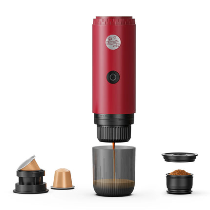 Portable Cordless Espresso Machine 19Bar 3-in-1 Capsule/Ground Coffee 7800mAh Hot/Cold for Car Camping Home