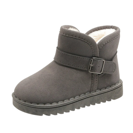 Boys Thermal Boots Kids Versatile Casual Buckle Non-slip Children Fashion Simple Non-slip Girls Snow Boots Cotton Winter Autumn
