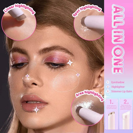Water-like Jelly Eyeshadow Stick Pearlescent Glitter High-gloss Eyeshadow Crystal Shiny Multi-color Eye Shadow Highlighter Stick