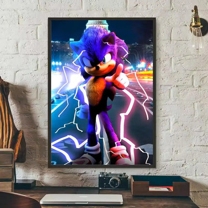 MINISO Sonic Wall Poster Removable Sticker | MINISO Sonic Poster Wall Sticker