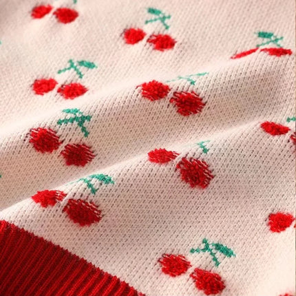 Baby Girls Vest Sweater Cute Print Children's Knitted Vest Sweater Outer Wear