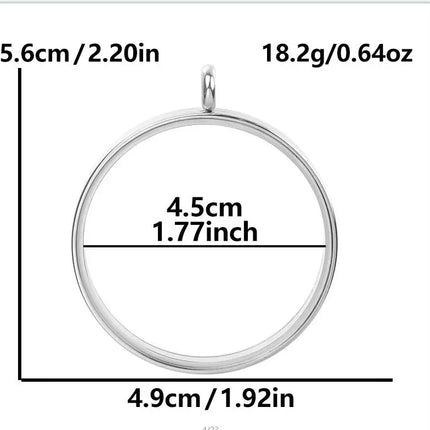1Pc Stainless Steel Openable Glass Coin Bezel Cremation Urn Locket Pendant Round Reliquary Picture Medaillon кулон Jewelry