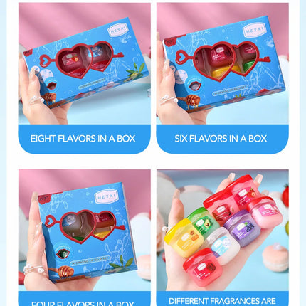 4/6/8pcs Fruit Series Lip Balm Set Sleeping Lip Mask Moisturizing Hydrating Non-sticky Anti-Cracked Lip Balm Lips Care