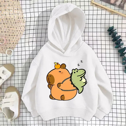 Autumn Winter Capibara Cute Printed Children's Hoodies Casual Fashion Kid Sweatshirt Girl Boy Clothing Warm Long Sleeve Pullover