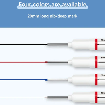4Pcs/Set 20mm Deep Hole Long Nib Head Markers For Metal Perforating Pen Waterproof Bathroom Woodworking Decoration Multi-Purpose