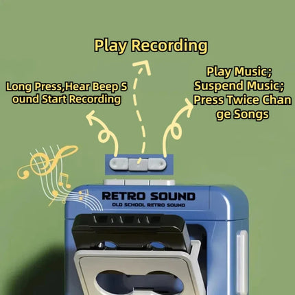 Retro Mini Recorder Player Keyring New Style Funny Record Players Keychain Suprise Gift Supplies Car Keychain