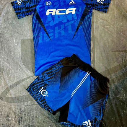 2026 Summer ACA Fight Sports Set Men's Green Graphic Rash Guard T-shirts & Shorts Sets Quick Drying MMA Training Combat Suit