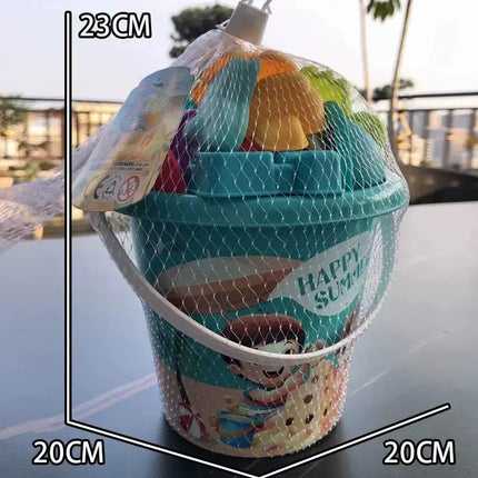 16pcs Children's Beach Toy Set Baby Playing In Water And Beach Large Sand Shovel Beach Bucket Sand Digging Tool Sand Toys