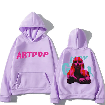 Lady Gaga Hoodie Double-sided Printing Comfortable Aesthetic Sweatshirts With Hooded Gothic Clothing Moletom Hip Hop Pullovers