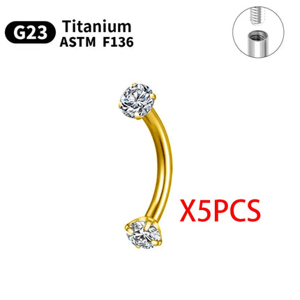 1/5/10pcs G23 Titanium Piercings Labret Stud Lip Nose piercing kit Eyebrow C rod Body Jewelry ASTM-F136 Cartilage Earring