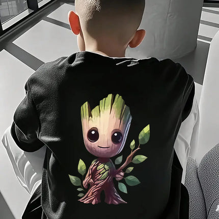 Marvel Guardians of The Galaxy Vol. 2 Groot Print T-Shirt for Boys and Girls Casual Tops and Children's Holiday Gifts