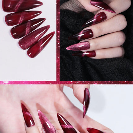 Rainbow Ghini 10ml Ruby Red Color Cat Eye Gel Polish Crimson Burgundy Color Glitter Effect Gel For Autumn/Winter Polish Nail Art