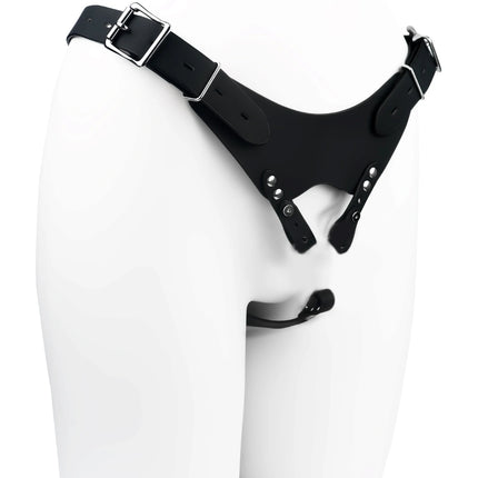 NSFU Black/Red Male Chastity Belt PU Material Cock Lock Assisted Restraint T-Pants Harness Sexy Accessories Sex Toy For Men 18+