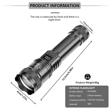100000LM Super Bright Flashlight Rechargeable LED Torch Long Range Tactical Lamp for Outdoor Waterproof Camping Fishing Lantern