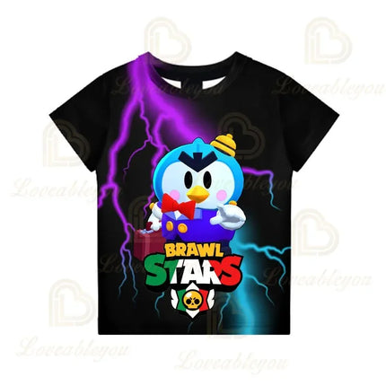 Brawling-Heros 6 To 19 Years Kids Shark T Shirts Mr.P Game 3D Boys Girls Cartoon Tops Teen Clothes