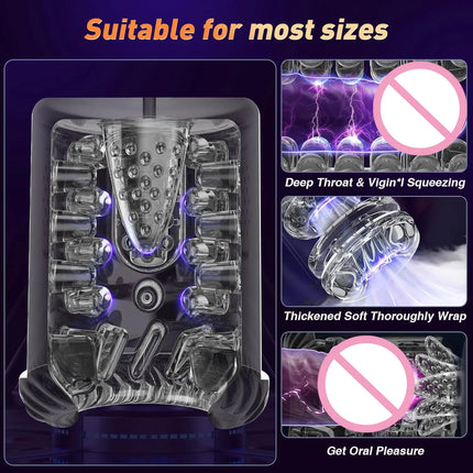 Automatic Male Masturbator APP Controlled 7 Modes Vibrating Pocket Pussy Realistic 3D Texture Tight Stroker Blowjob Pro Sex Toy