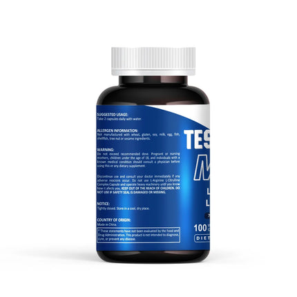 100 Caps | L-Arginine + L-Citrulline Complex | Energy & Enlargement  Size Growth Male Support | Experts Clinically Studied