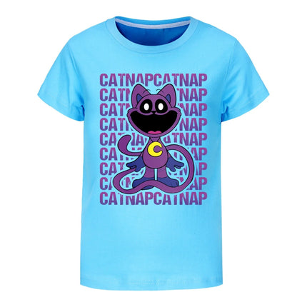 Smiling Critters T-shirt Kids Short Sleeve T-shirts Toddler Girls Cartoon Catnap Clothes Baby Boys T-shirt Children Casual Tops