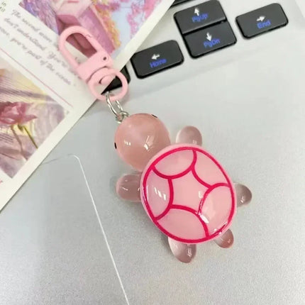1/8Pcs Colorful Luminous Turtle Keychain Cartoon Glow in-the-dark Color Keyrings Resin Sweet Sea Animal Bag Pendant Hangings