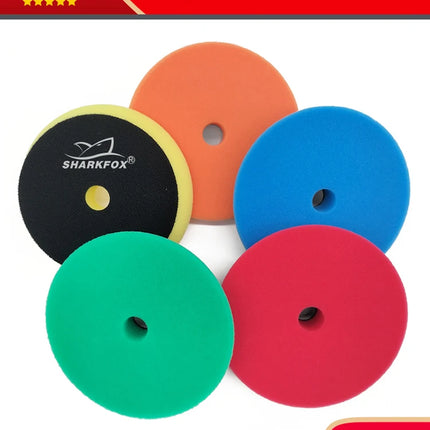 Sharkfox 5"/6"125mm/150mm Car Polishing Germany Sponge Buffing Polisher Pads Smooth Buffer Pad Removes Scratch For Polishing