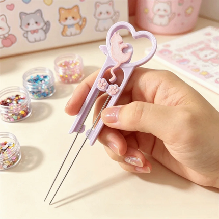 Cat Perler Bead Placement Pen High Quality Long Fuse Bead Double Needle Tool Smooth Multifunctional Collage Bead Tool DIY
