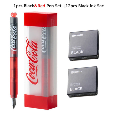 KACO Coca Cola Fountain Pen,EF Hooded Nib Leak-Proof Technology&Iconic Coke Aesthetics Pen For Young Writers&Collectors BestGift