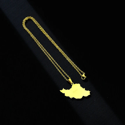 Fashion Islamic Republic of Iran Map City Pendant Necklace Stainless Steel Men Women Maps Jewelry Gift