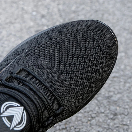 Breathable Lightweight Men's Knit Sneakers Slip Resistant Training Shoes for Running Basketball Black White Sports Shoes PU Sole