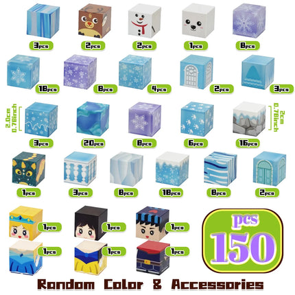 Ice and Snow World Magnetic Block Set, Ice and Snow Magic Castle Theme, Princess, Knight, Snowman Magnetic Blocks, Magnetic Blo