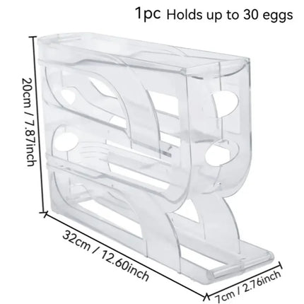 Egg Dispenser Automatic Rolling Egg Tray Organizer, Space Saving Refrigerator Egg Roller,Holds 20/30 Eggs Simultaneously