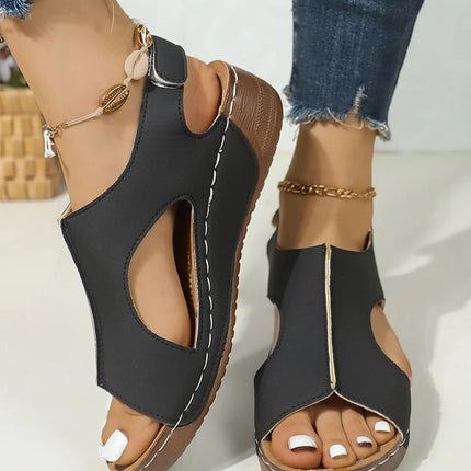 Heels Women's Sandals Wedges Shoes For Woman Summer Sandals Wedge Heel Sandalias De Mujer Low Platform Summer Shoes Heeled Women
