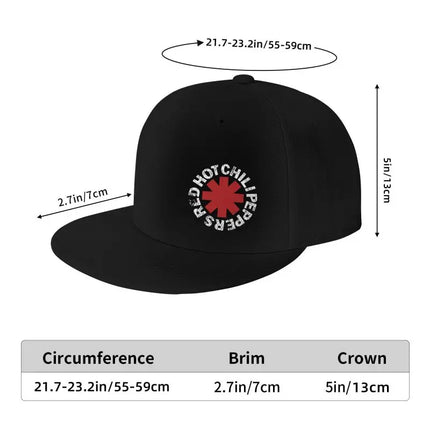 Red Hot Chilli Peppers Print Baseball Cap Hip Hop Flat Bill Caps Unisex Adjustable Snapback Skull Hat Skateboard Hats Chef Hat