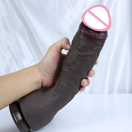Five Sizes Realistic Dildo Huge Penis Coffee Phallus Long Soft Silicone Suction Cup Anal Sex Toys For Women Vagina Masturbator