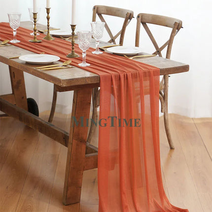 Soft Table Runner Blush Dust Pink Gauze Rustic Boho Natural Wedding Party Baby Shower Dinning Ornament Decoration