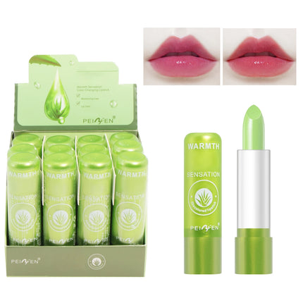 12Pcs/Set Aloe Extract Lip Balm, Color-Changing Lip Balm, Long-Lasting and Moisturizing Lipstick for Festival Gift