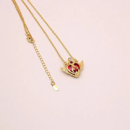 Girl Crystal Cosplay Pendant Necklace Cosplay Props Necklace Anime For Sailor Moon Loving Magic Wand Accessories
