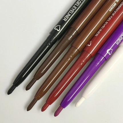 6 Colors Eyeliner Pencil Waterproof Long-lasting Red Black Brown Eyeliner Easy Wearing Quick Dry Smooth Eye Liner Gel Eye Makeup