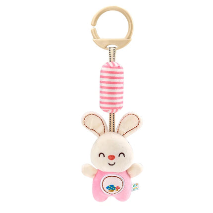 Baby Bed Hanging Drawstring Rattles Mobiles Cartoon Animal Bell Toys Children Early Education Sensory Interaction Plush Toy Gift