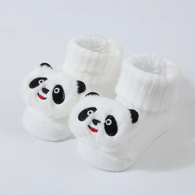 Cute Cartoon Doll Newborn Socks Spring New Baby Soft Solid Prewalker Knitted Socks For Girls Boys Infant Knitting Floor Socks