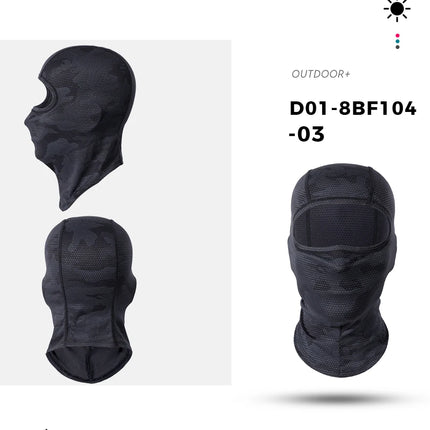 Motorcycle Cooling Full Face Mask Summer Breathable Motorbike Riding Hood Neck Cover Motocross Cycling Helmet Headgear