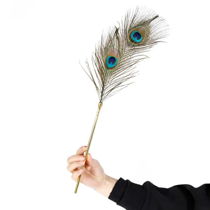 Peacock Feather With Detachable Golden Stick Flirt Spanking Erotic Cosplay Adult Games Whip Sex Toy For Women Exotic Accessories
