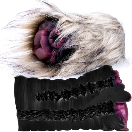 GEEBA Unique Dog Inspired Furry Pocket Pussy Male Masturbator High-Quality Silicone Dual Intimate Design Realistic Penis Stroker