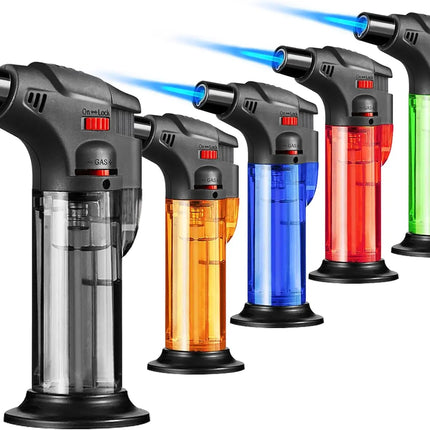Butane Refillable Jet Flame Torch Lighter Windproof Torch for Candle Fireplace Camping Grill BBQ Lighters