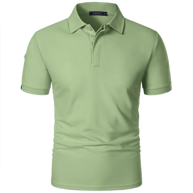 Summer Mens Short Sleeve Polo Shirt Sports Tennis T-Shirt Moisture-Wicking Shirts Breathable Button Streetwear Oversized T Shirt